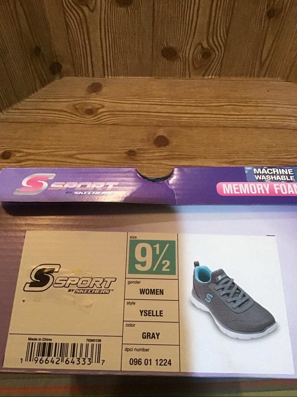 NWT Skechers Gray & Teal Women's Slip-On Memory Foam Sneakers - Picture 5 of 5